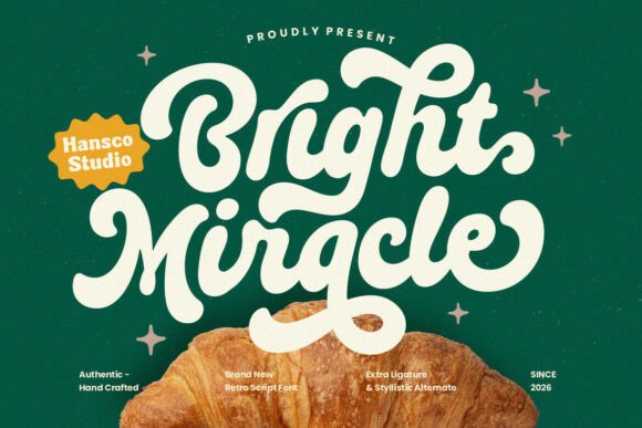 Bright Miracle Font: Retro Script for Handmade Products