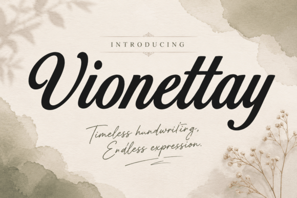 Vionettay Font: Elegant Script for Handmade Labels